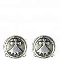 Round ermine medal cufflink