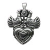 Heart and Dove Brooch (Unisex Pendant)