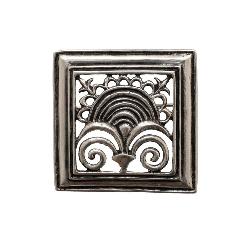 Openwork Brooch with Square Fleur-de-lis