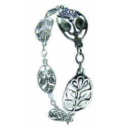 Brac. Médailles Fleurs 5 Elts 16 Cm +