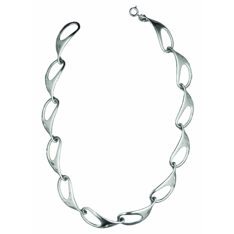 Flat chain necklace, 12 elements, approximately 40 cm