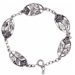 Bracelet Toulhoat Médailles Fleurs