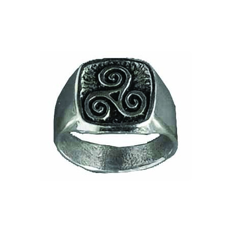 Triskelion Square Signet Ring