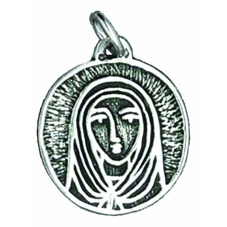 Round Champlevé Virgin Mary Medal