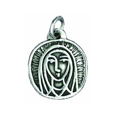 Round Champlevé Virgin Mary Medal