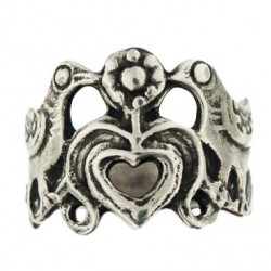 Toulhoat 2-birds-&-1-heart ring 3.8g