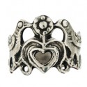 Toulhoat 2-birds-&-1-heart ring 3.8g