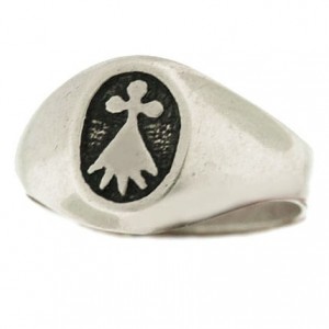 Toulhoat middle-sized oval ermine signet ring 4g