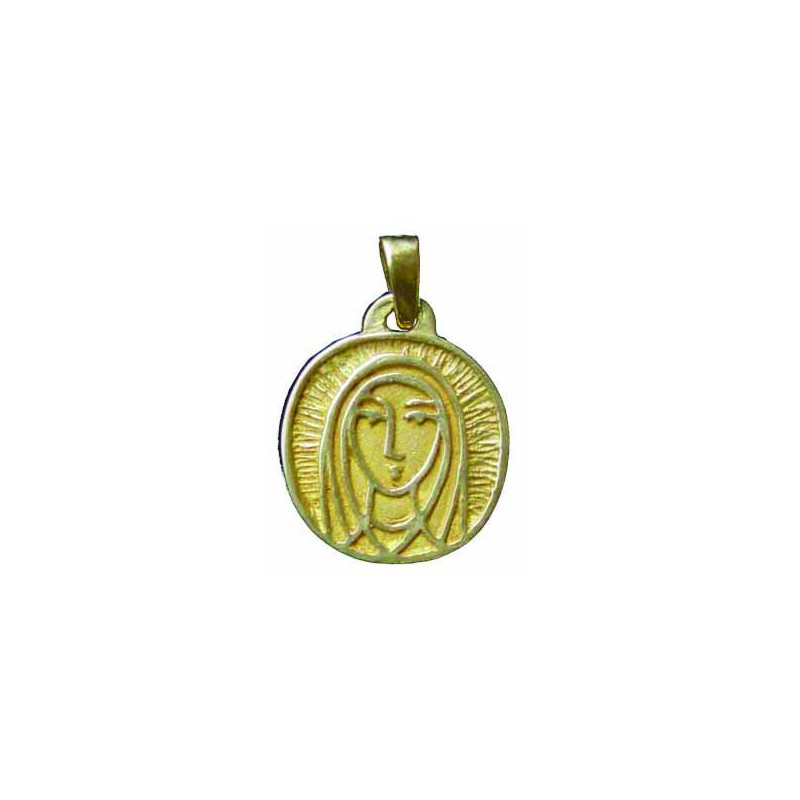 Round Champlevé Virgin Mary Medal