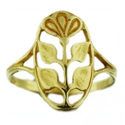 Toulhoat flower-in-medal ring 3.3g