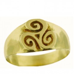 Toulhoat middle Triskel signet ring 5.8g