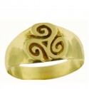 Toulhoat middle Triskel signet ring 5.8g