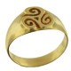 Toulhoat middle Triskel signet ring 5.8g