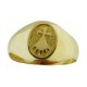 Toulhoat oval ermine middle signet ring 5.7g