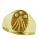 Toulhoat ermine middle signet ring 6.3g
