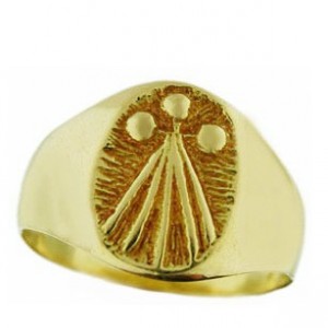 Toulhoat ermine middle signet ring 6.3g