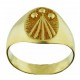 Toulhoat ermine middle signet ring 6.3g