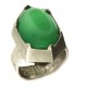 Toulhoat panelled green agate ring 9.9g
