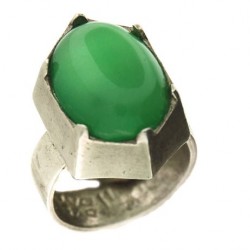 Bague à pans agate verte Toulhoat