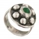 Bague bouclier agate verte