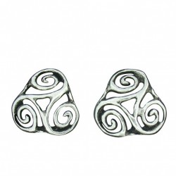 Boucles d'oreilles Clips Boutons triskel ajouré