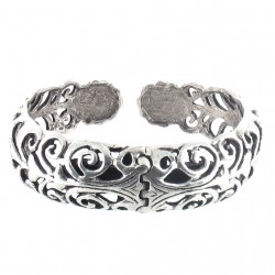 Bracelet en argent celtique aux motifs de fleurs, inspiré de la nature "clic-clac" fleur Toulhoat 