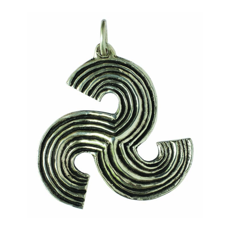 Large Striped Triskelion Pendant